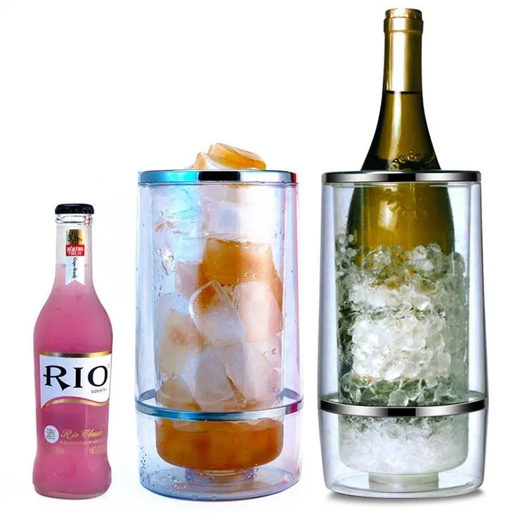 Customized clear plastic champagne bucket