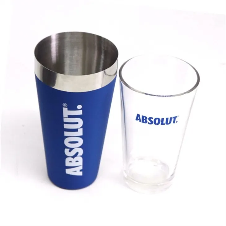 Navy Blue Stainless Steel Martini Shaker With Glasses