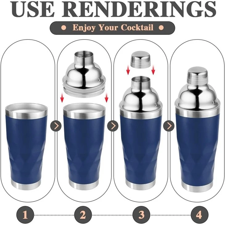 Food-Grade Insulated Cocktail Shaker factory Food-Grade Insulated Cocktail Shaker factory
